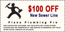 $100 off new sewer drain line installation